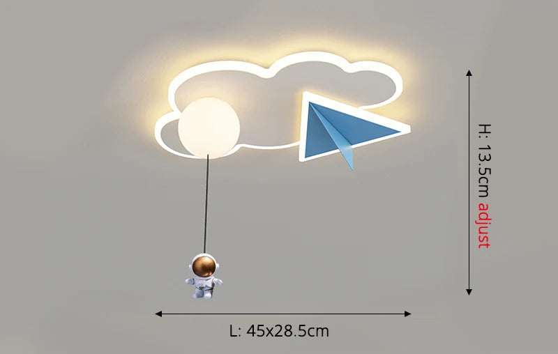 Astronaut - Kinderzimmer-Deckenleuchte Astronaut & Wolken