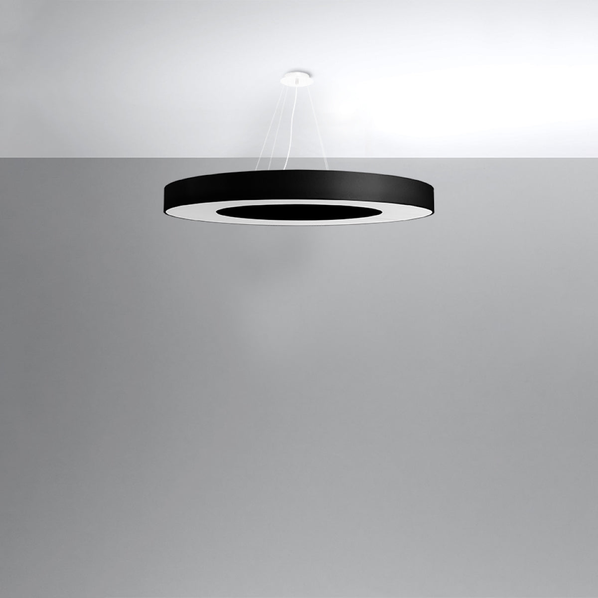 Vortex - Schwarzer runder Kronleuchter 90 cm E27