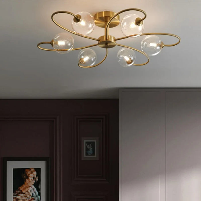 Celira - Moderne Deckenleuchte Glas & Gold