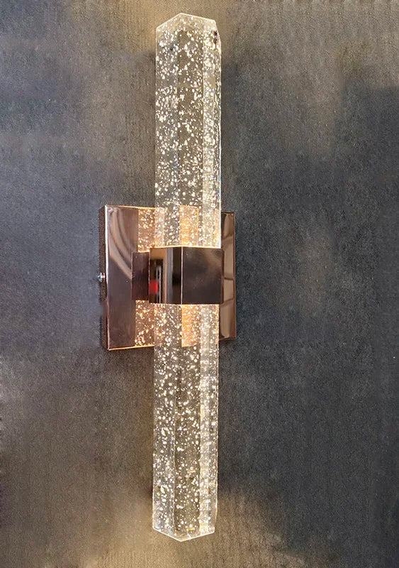 Wallix - Goldene LED-Wandleuchte mit Kristallblasen