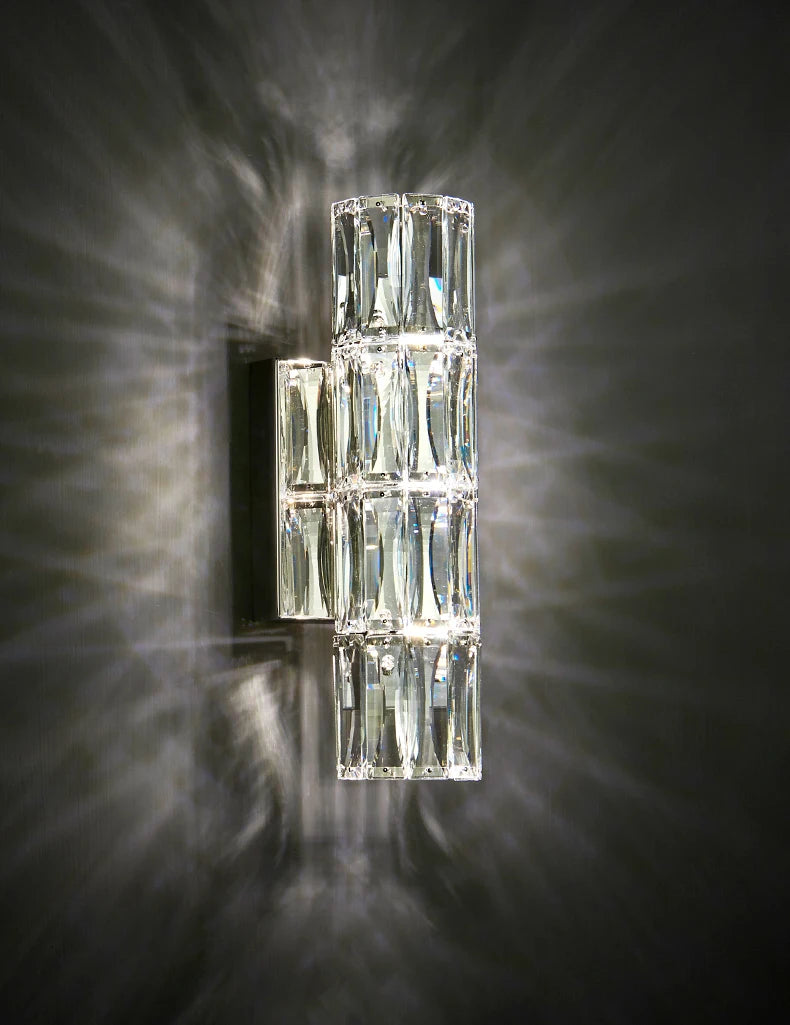 Brio - Kristall-LED-Wandleuchte aus Edelstahl