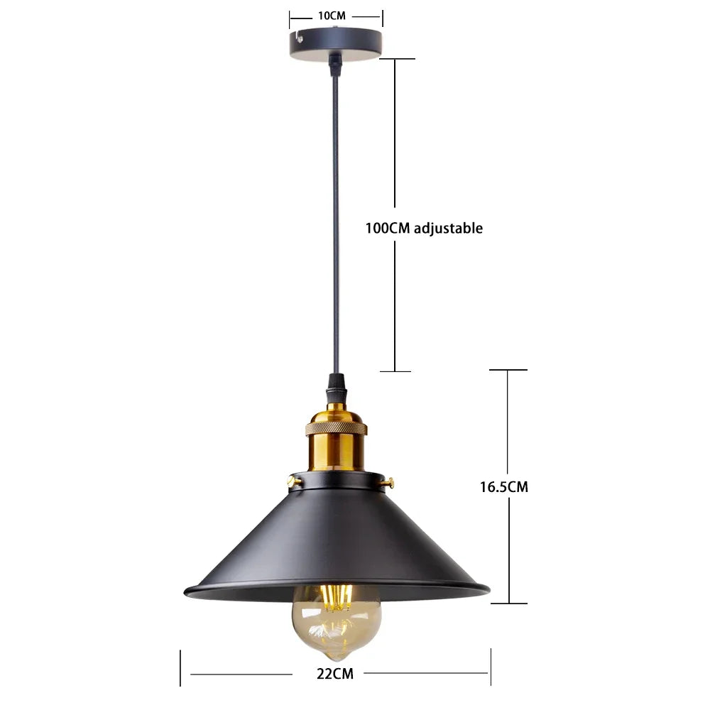 Zenita - Vintage-Industrie-Pendelleuchte aus Eisen mit LED