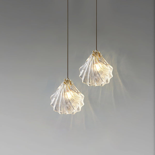 Shell“ - Mini-Pendelleuchte Shell aus Messing und Glas