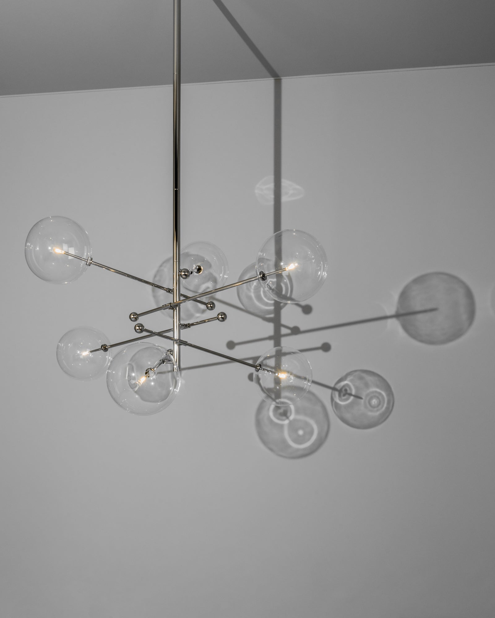 Claria - Designer-Kronleuchter mit 6 Armen, Metall/Glas