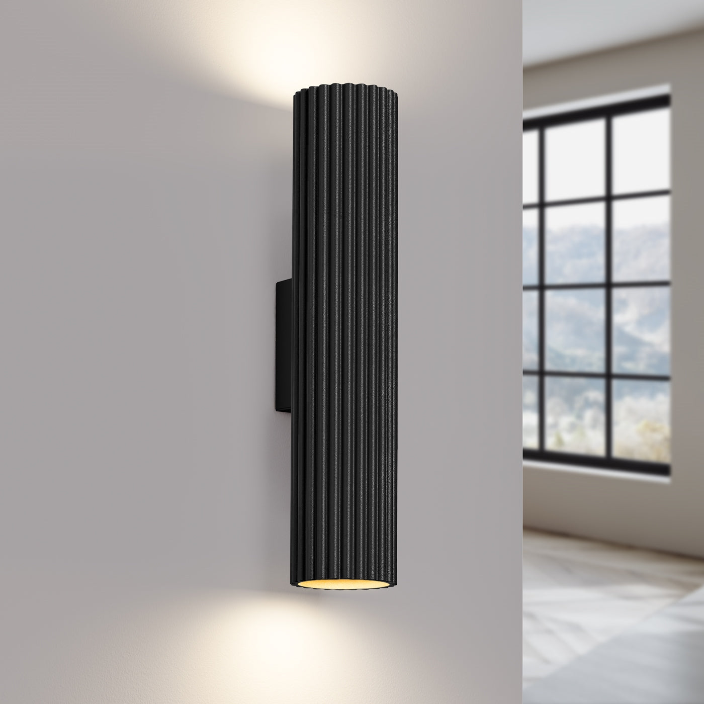 Carbon - Wandleuchte Carbon 30 aus schwarzem Aluminium