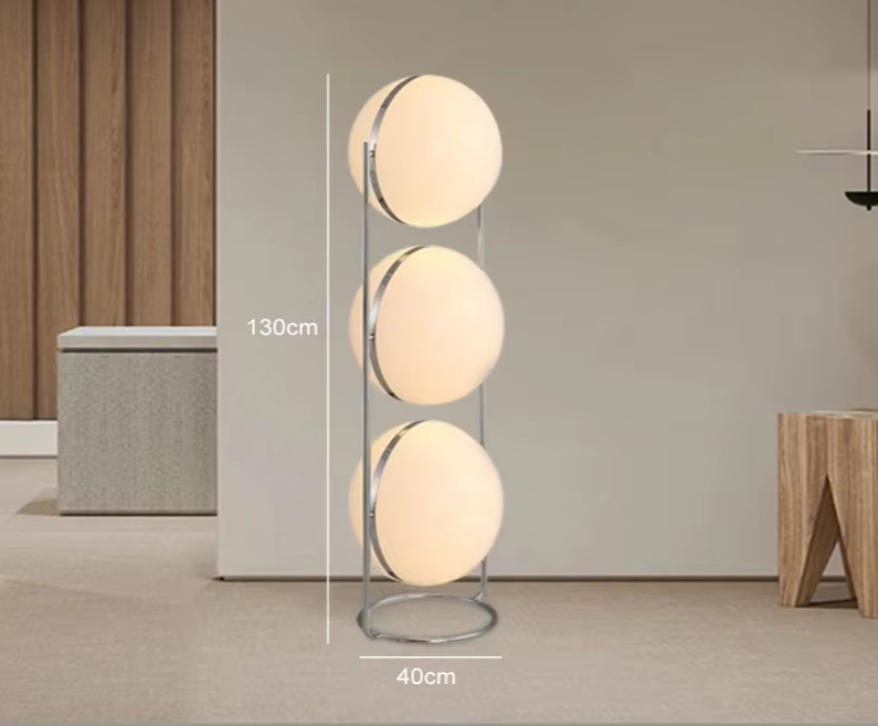 Taliara - Art-déco-LED-Kugel-Stehleuchte mit Marmorsockel