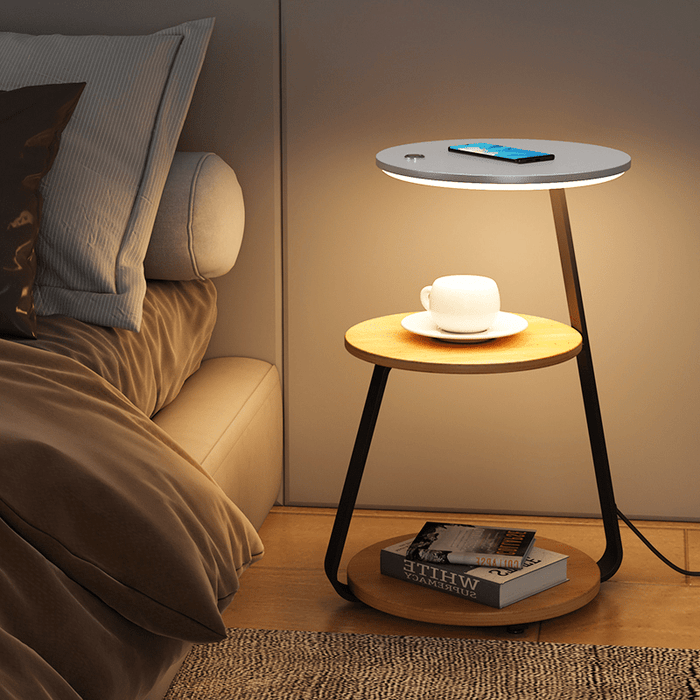 Beistelltisch - LED Beleuchtung & Wireless Ladefunktion