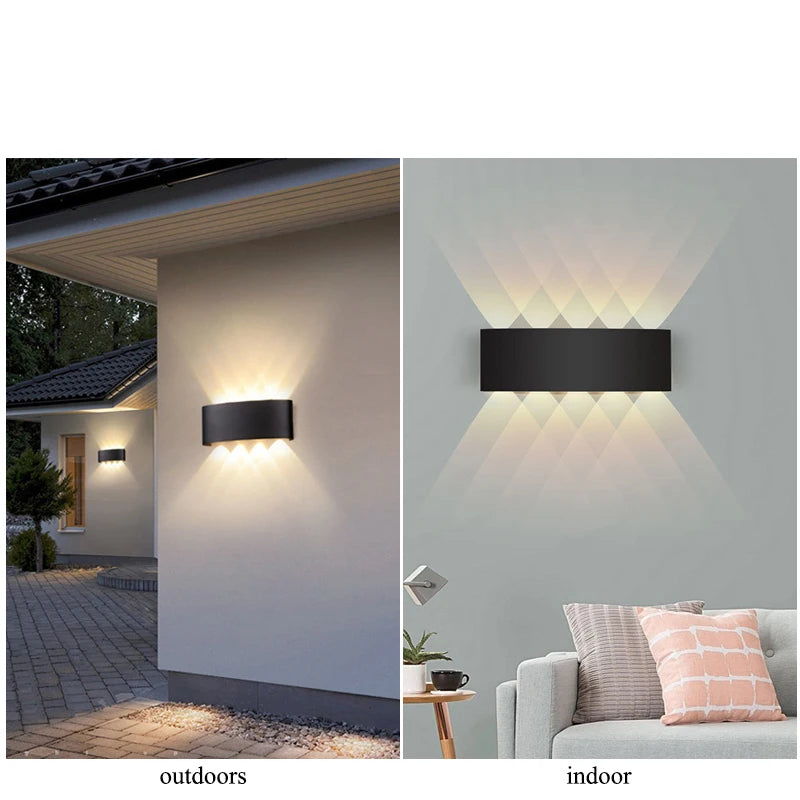 AURAGLOW - UpDown LED Wandleuchte wasserdicht IP, 90–260V