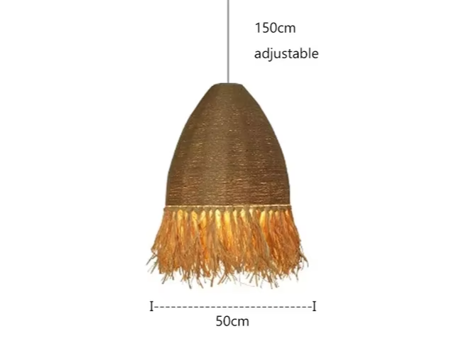 Handgewebte - Rattan Pendelleuchte natur