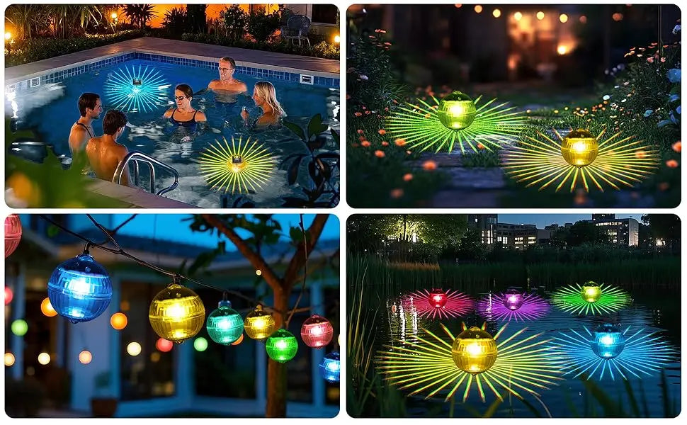 Schwimmende - Solar-RGB-Poolleuchte IP65