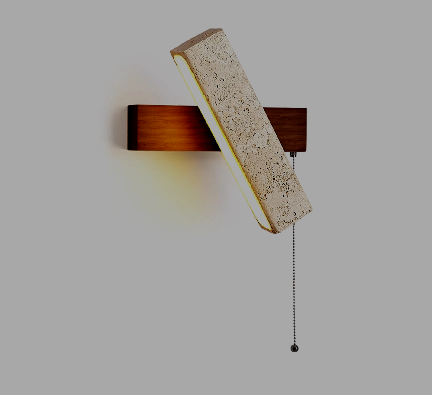 Travertin - Wandlampe dimmbar LED mit Zugschalter