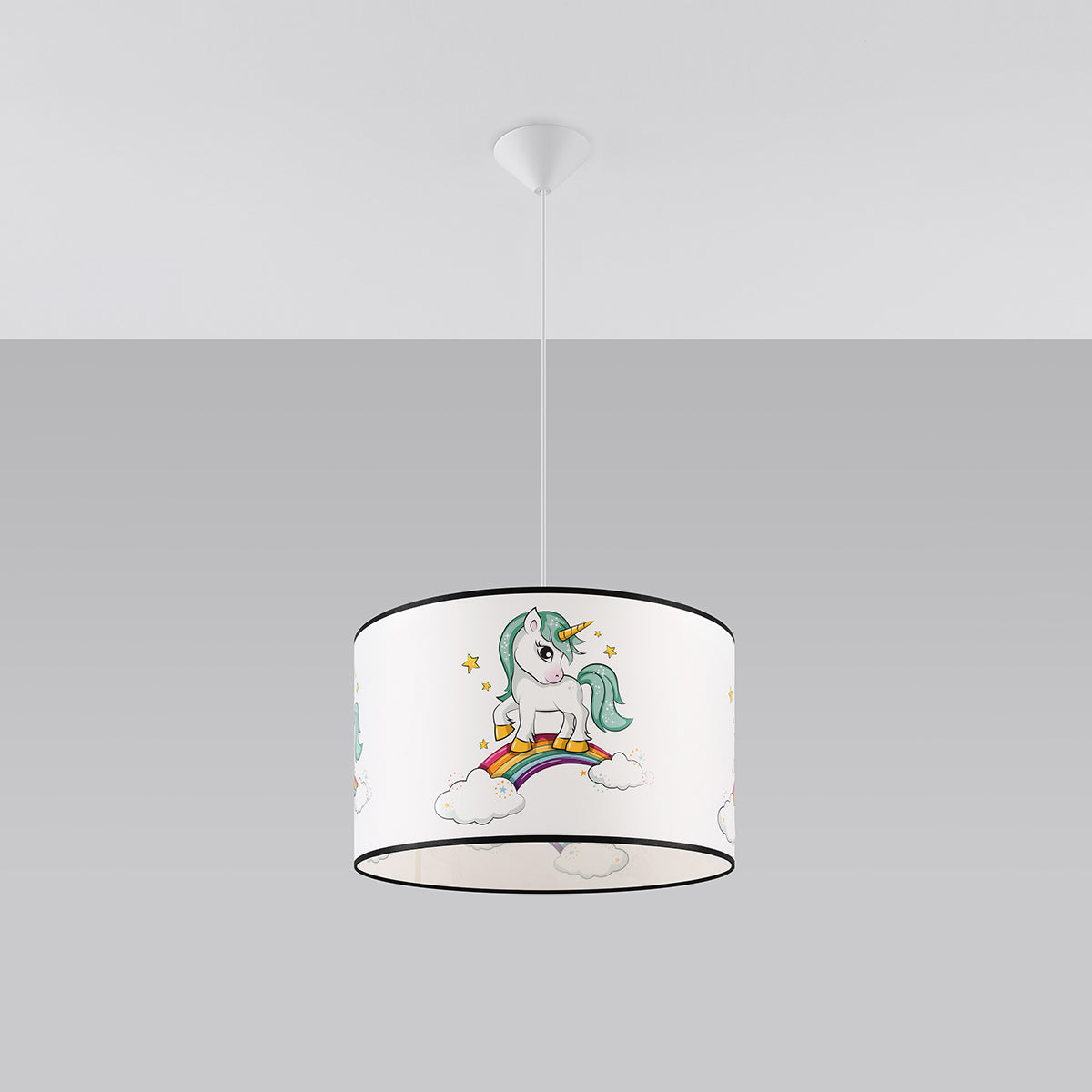 Stella - Einhorn-Pendelleuchte, 40 cm, bunt, für