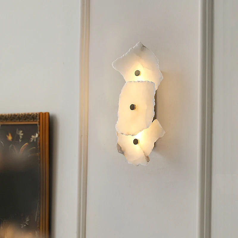 Spanische - Alabaster-Wandleuchte mit Kupferelementen