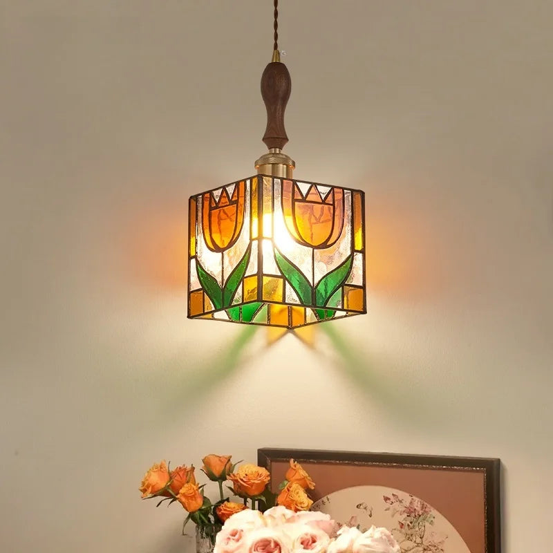Polara - Tiffany-Pendelleuchte aus Vintage-Glas