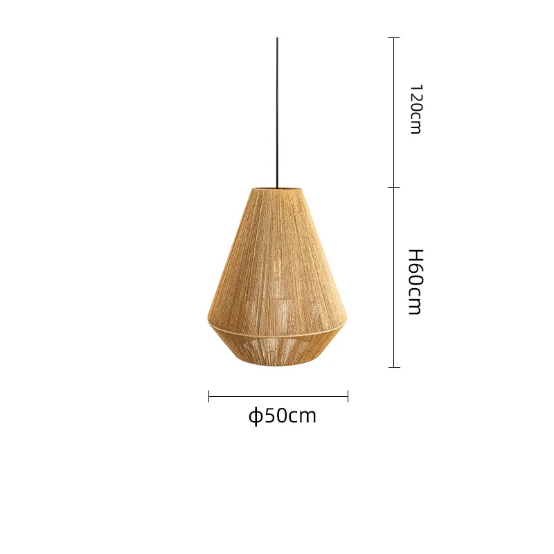 Rattan - Candy Pendelleuchte aus Hanfseil