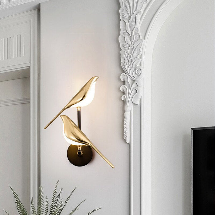 Vogel - Wandleuchte LED mit Magnetischer Lichtkugel