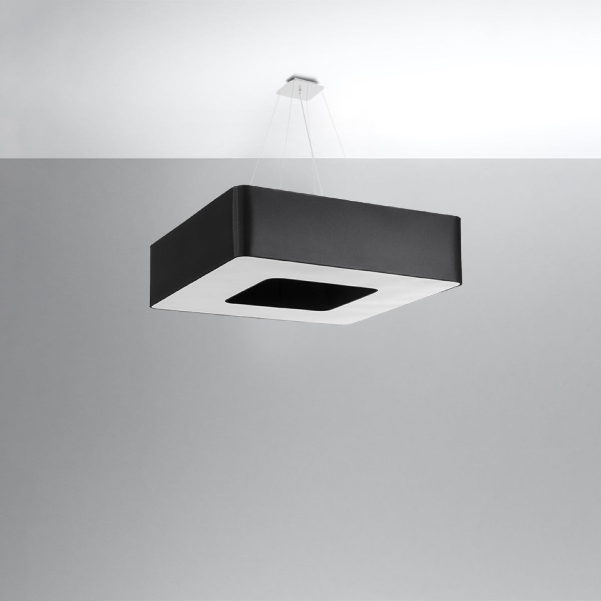 Quadratischer - Kronleuchter, schwarz, 80 × 80 cm