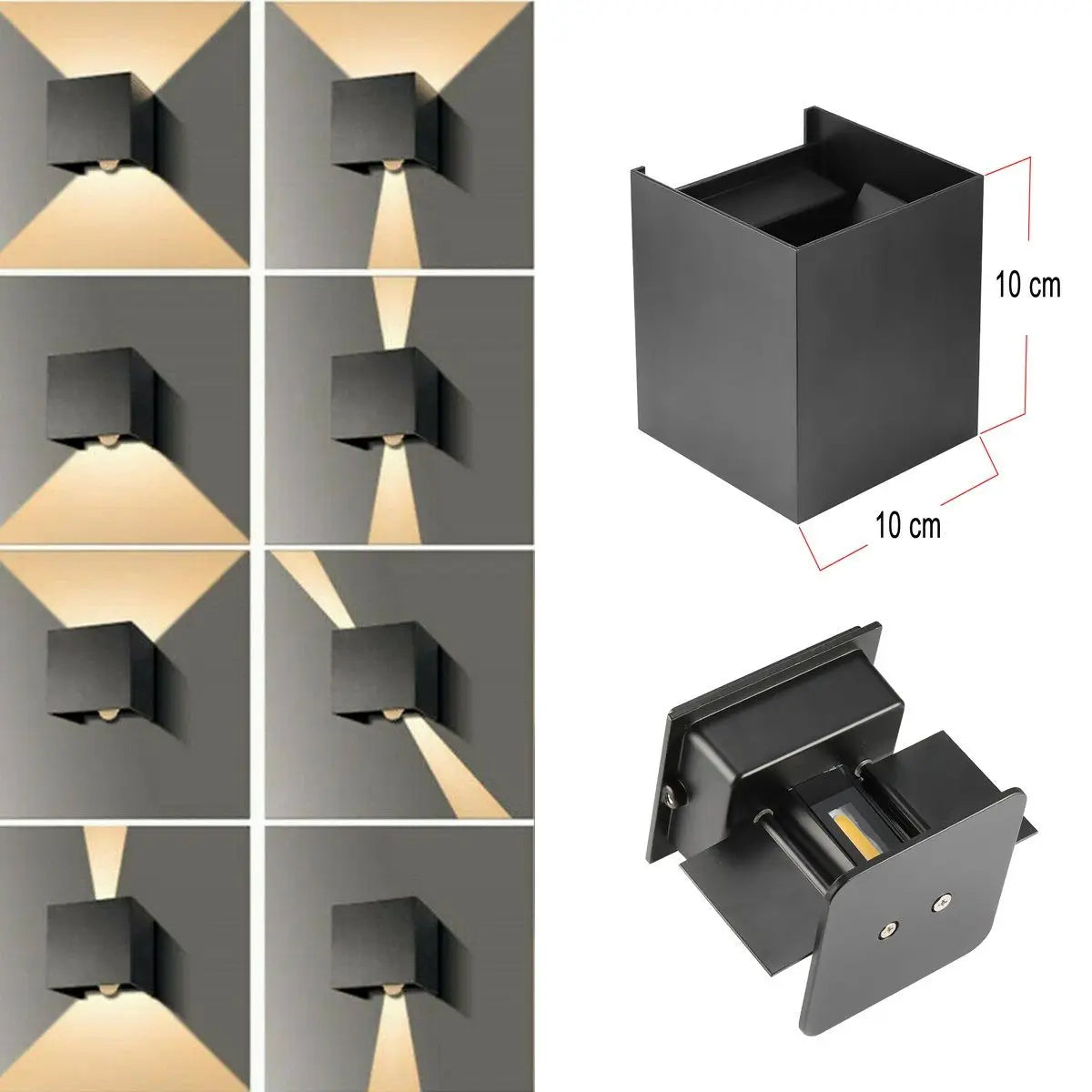 Rustica - LED-Wandleuchten-Set, 4er-Set, Schwarz
