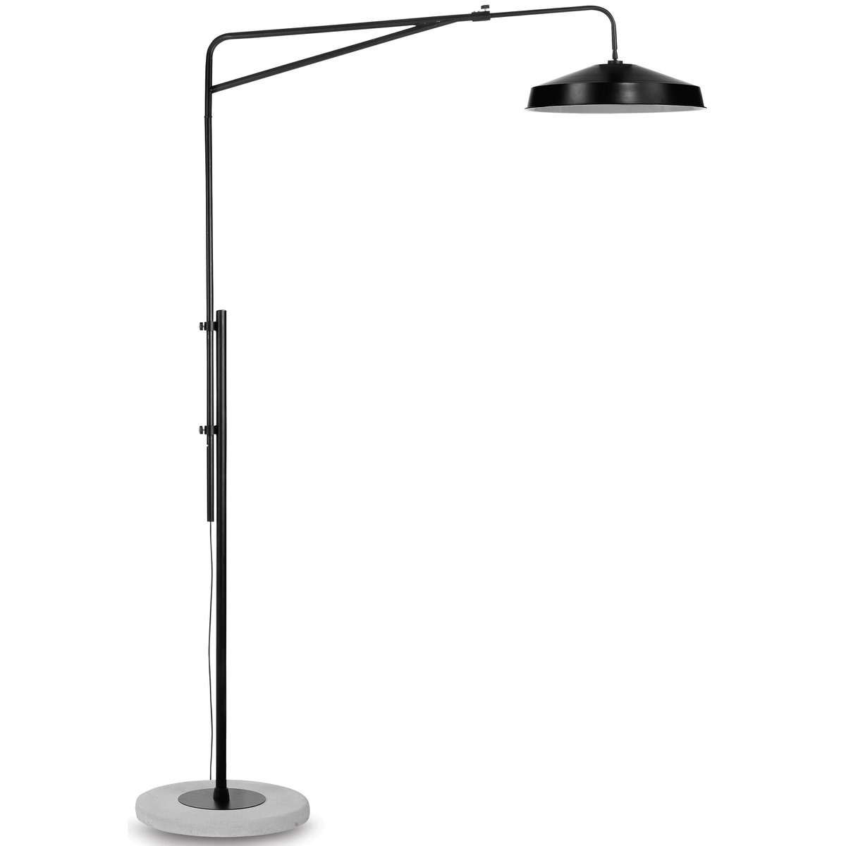 Stela - Schwarze Stehlampe aus Eisen und Zement