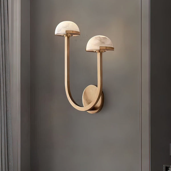 Luara - Wandleuchte in Pilzform aus Alabaster mit