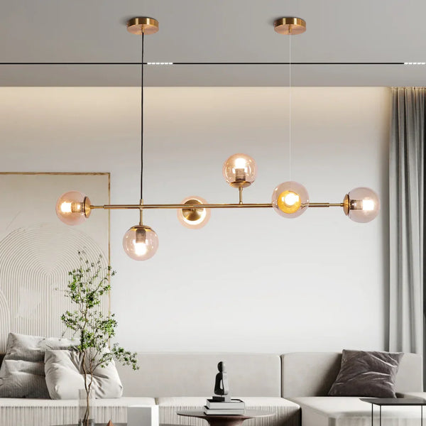 Plafona - Pendelleuchte mit Glaskugel und Metallstange