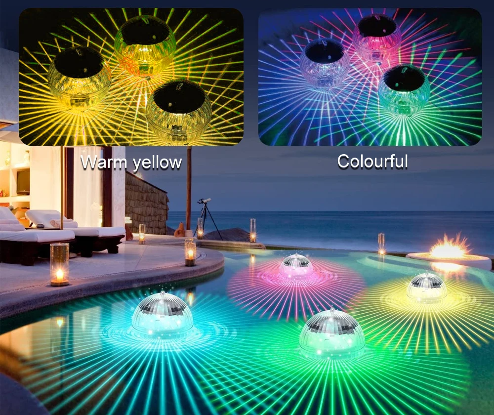 Schwimmende - Solar-RGB-Poolleuchte IP65