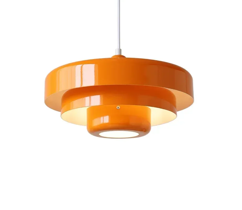 Stella - Retro-Hängeleuchte aus Metall, orange