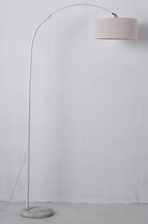 Torcia - Stehleuchte aus Aluminium mit Stoffschirm