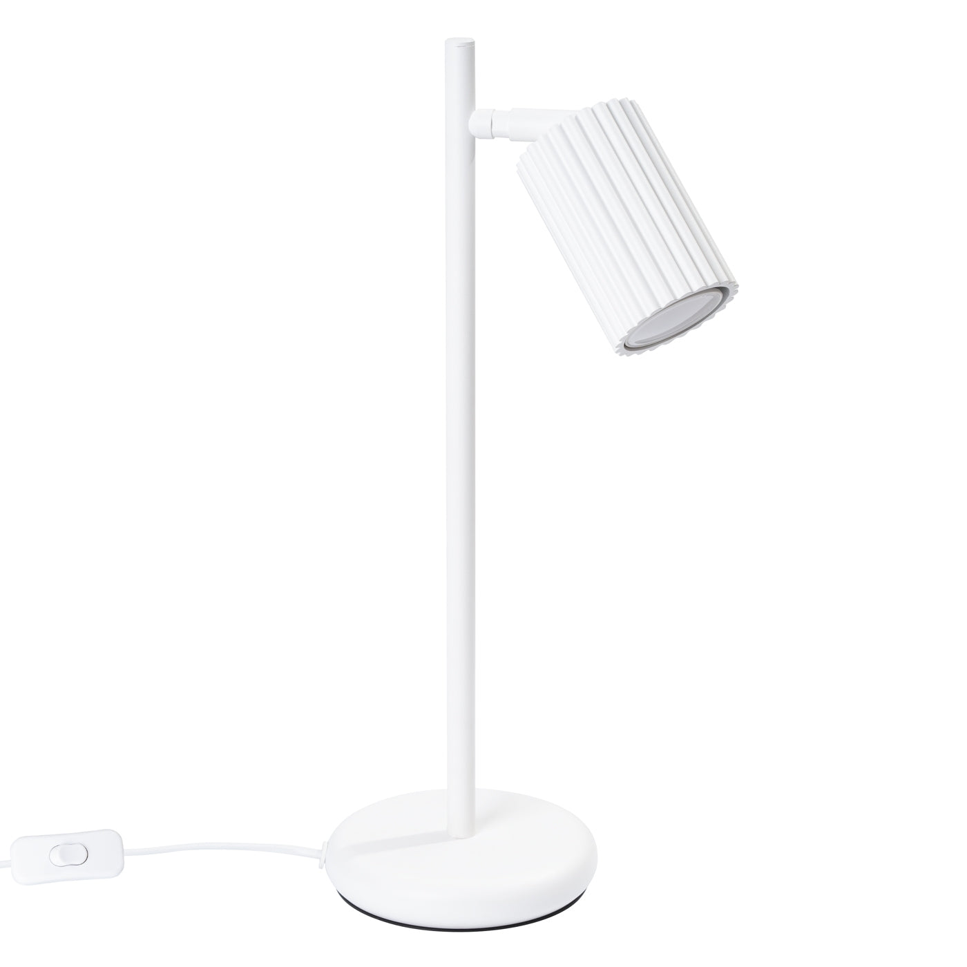 Lino - Tischlampe weiß im geriffelten Röhrendesign