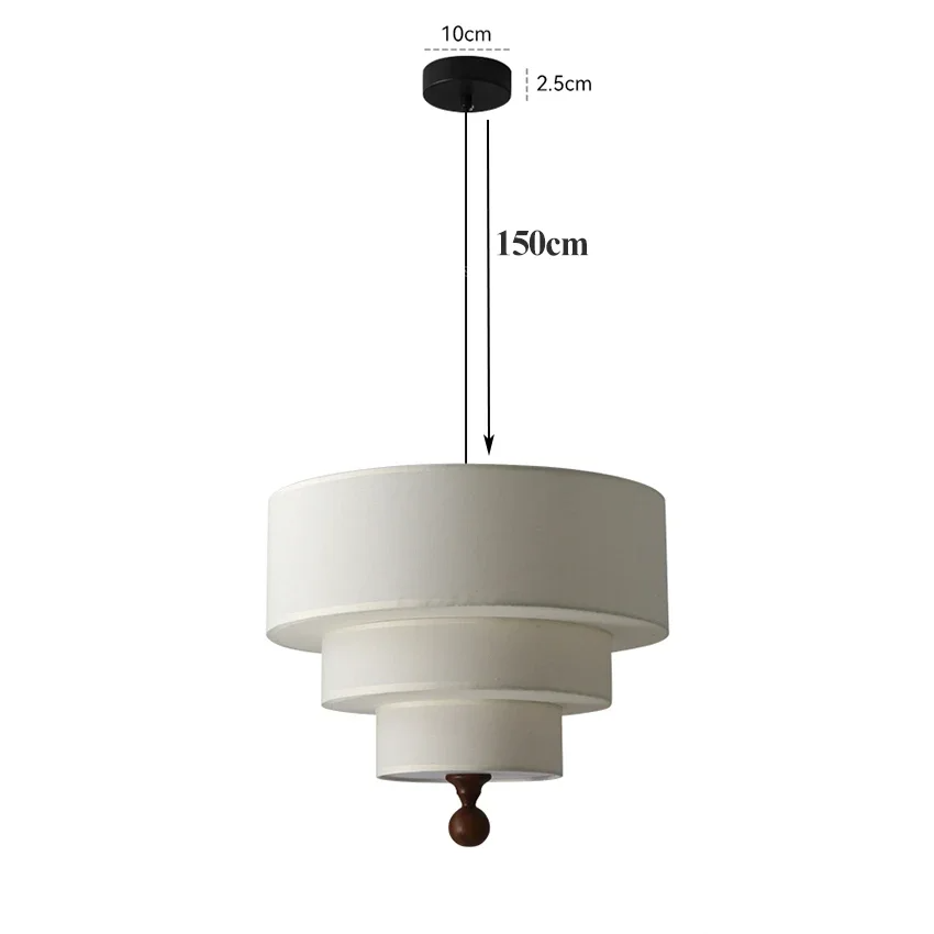 Polara - Boho-Hängeleuchte aus Stoff in Grün/Beige mit Holz-
