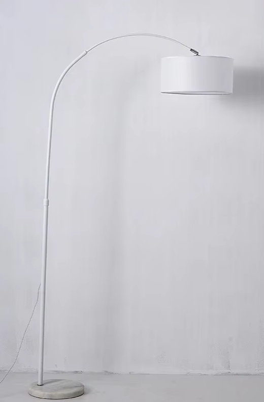 Torcia - Stehleuchte aus Aluminium mit Stoffschirm