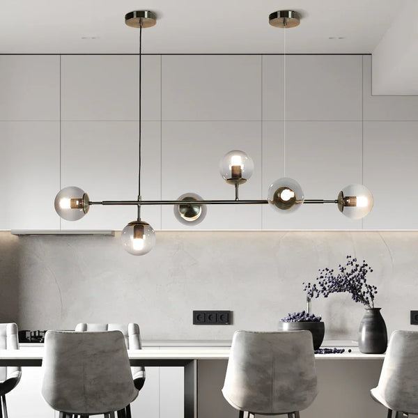 Plafona - Pendelleuchte mit Glaskugel und Metallstange