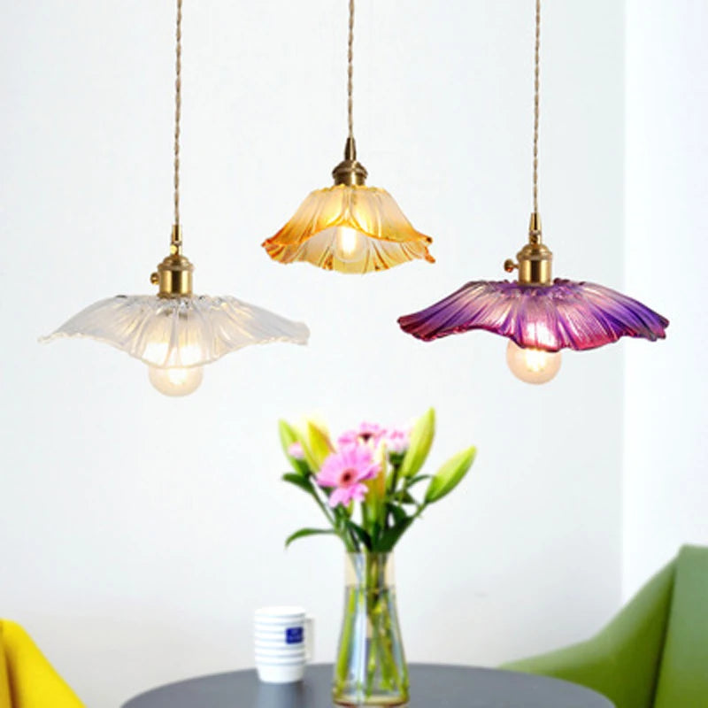 Celira - Art-Deco-Pendelleuchte aus Glas und Eisen