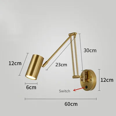 Verstellbare - Wandleuchte mit langem Arm (E27) inkl. LED