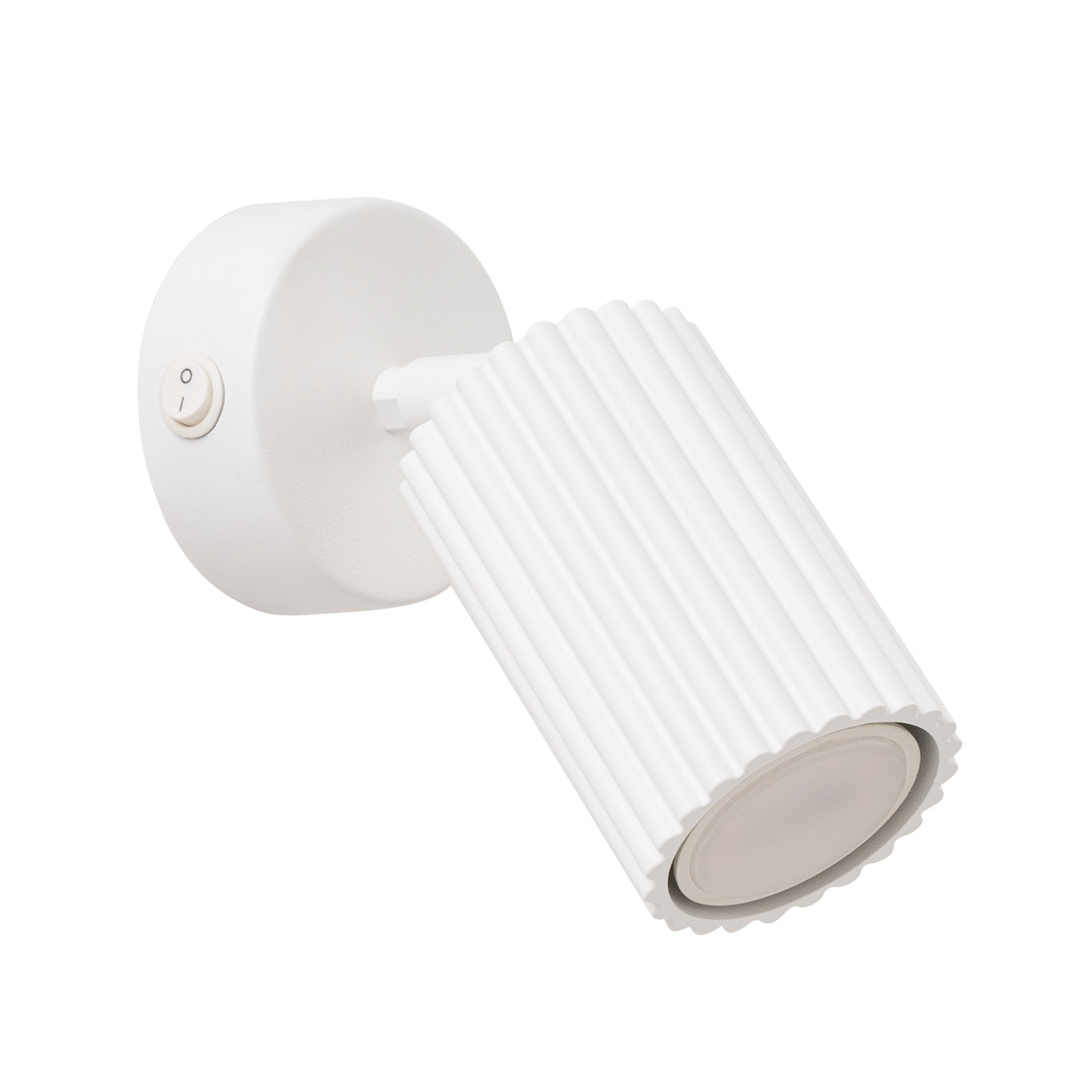 Acento - Wandleuchte in Karbonweiß mit Aluminiumschalter