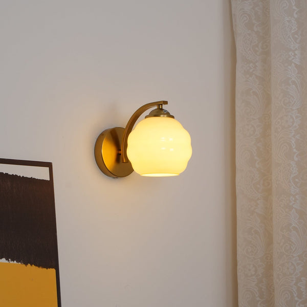 Parietta - Vintage-Wandleuchte im Art-déco-Stil mit weißem
