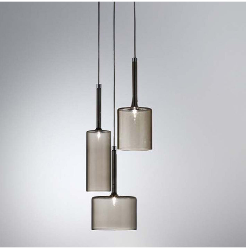 Italienische - Design-Pendelleuchte mit Glasschirmen