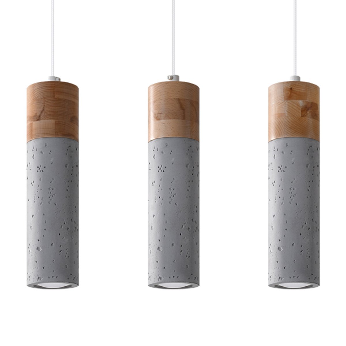 Lightinup - SRL - ZANE Pendelleuchte aus Beton und Holz,