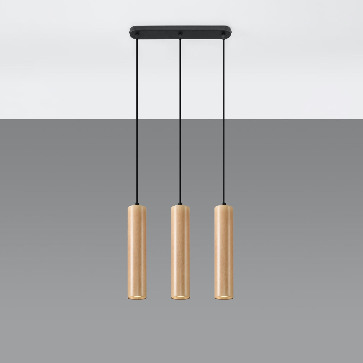 Nimbus - Holzpendelleuchte, 3-flammig