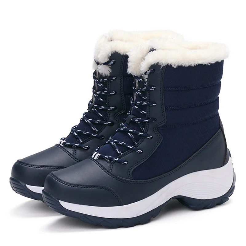 FrostTrek - Damen Winter Schneestiefel mit Plüschfutter und Plateausohle