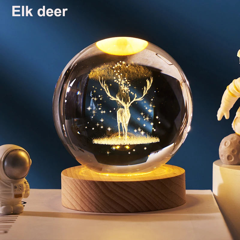Brix - Kristall-Nachtlampe 3D-Sonnensystem