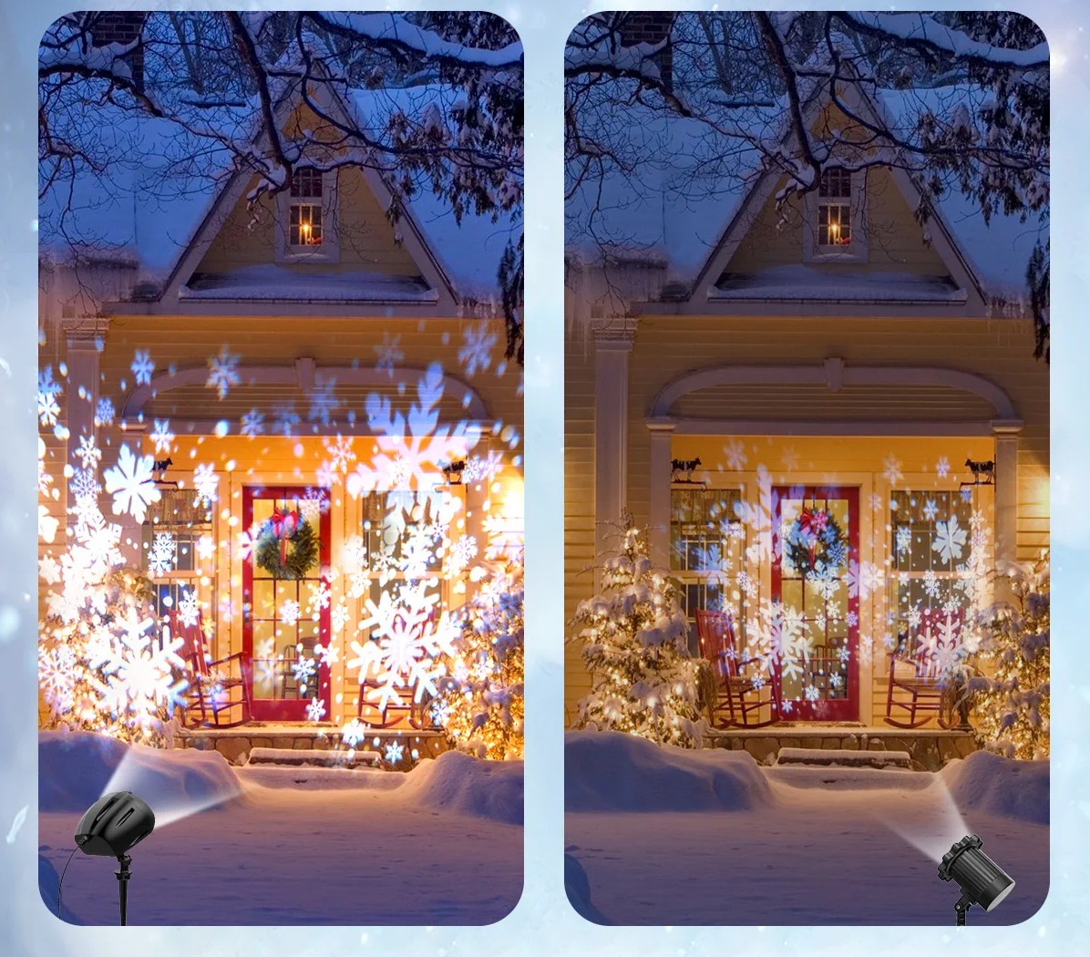 Snowbeam – LED-Projektor mit bewegenden Schneeflocken