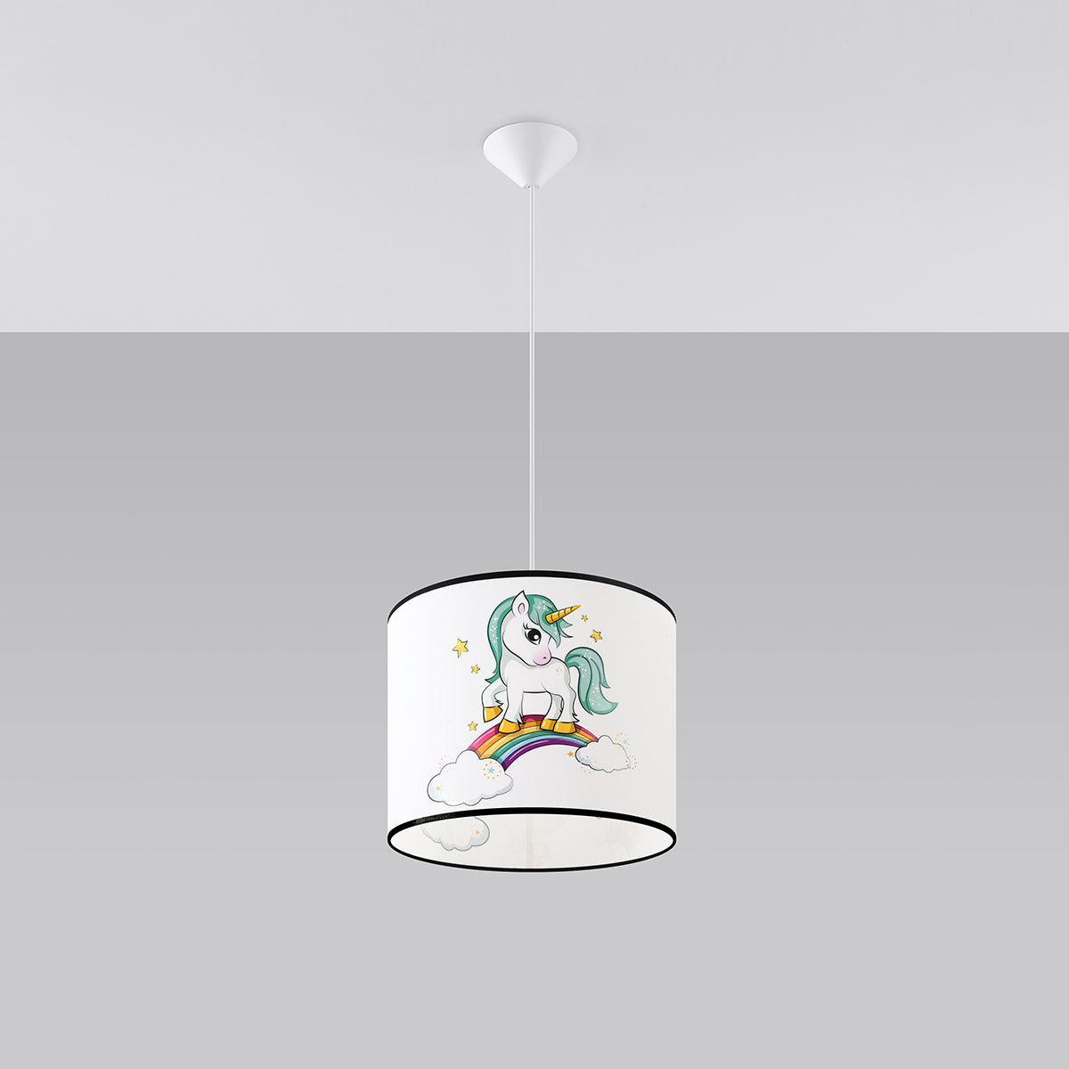 Solara - Einhorn-Pendelleuchte 30, Kinderzimmer, 1-flammig,
