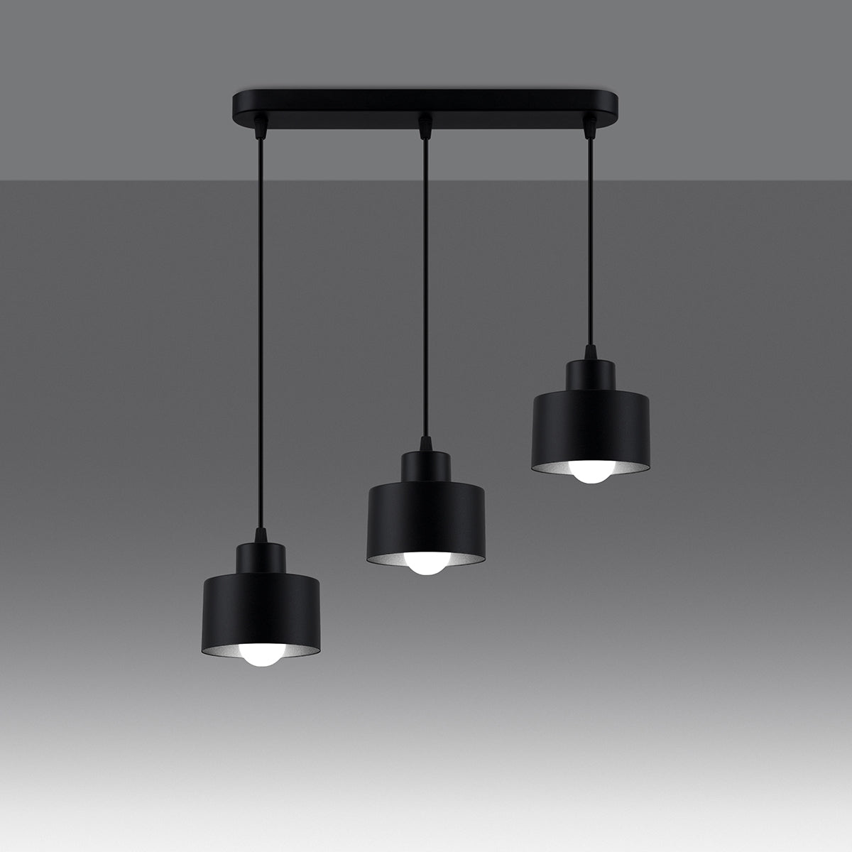 Claria - Pendelleuchte 3-flammig Schwarz 46 cm