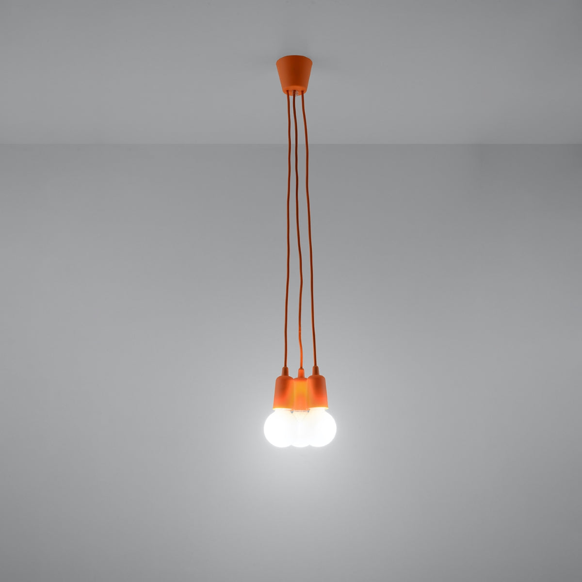 Lucero - Orangefarbene 3-flammige Pendelleuchte