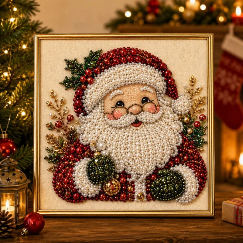 Perlevika – Gerahmtes Weihnachts-Diamantmalerei-Set