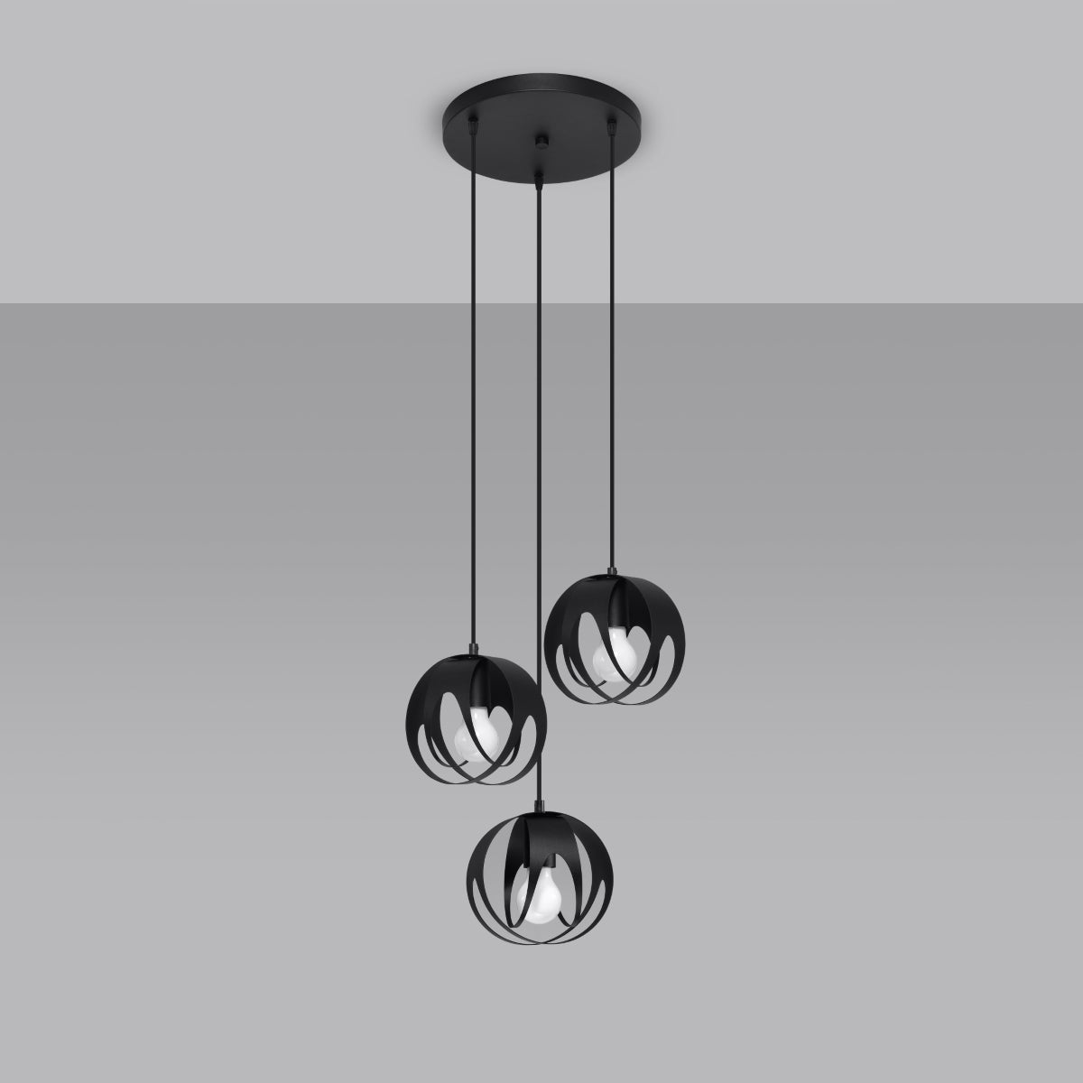 Solara - Dreiflammige Pendelleuchte, schwarz, 117 cm, aus