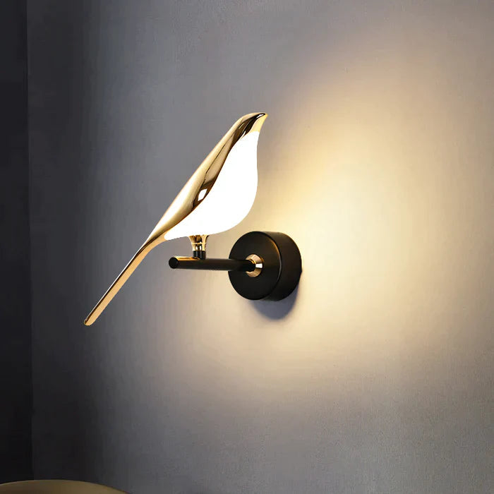 Vogel - Wandleuchte LED mit Magnetischer Lichtkugel
