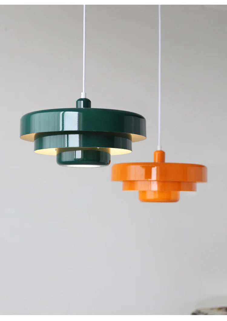 Stella - Retro-Hängeleuchte aus Metall, orange
