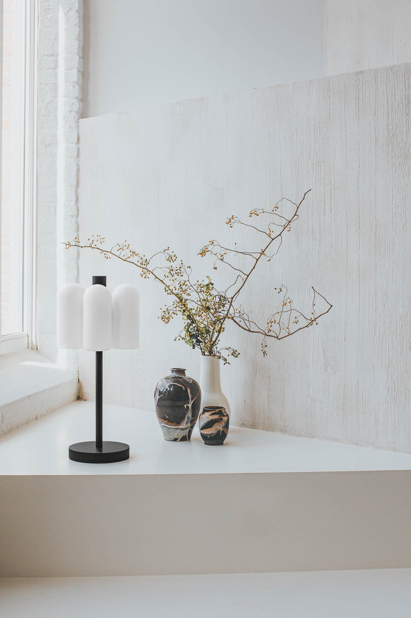 Metall/Glas - Designer-Tischleuchte, Metall/Glas